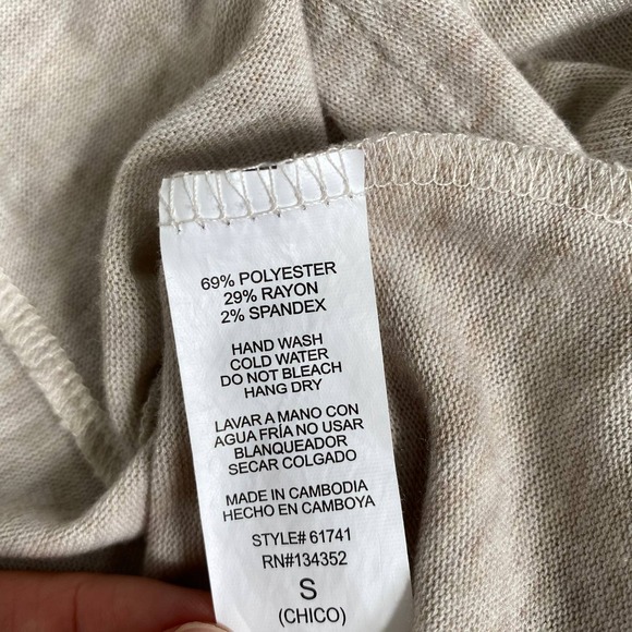 Ambiance Namaste Draped Cardigan Cream Open Waterfall Yoga Womens Sz Small - Picture 7 of 8